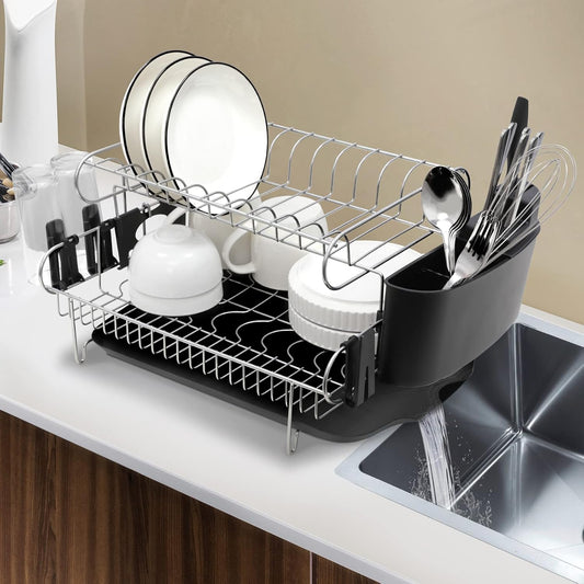 Fortune Candy Metal 18.89'' Width Multifunctional 2-Tier Dish Drying Rack