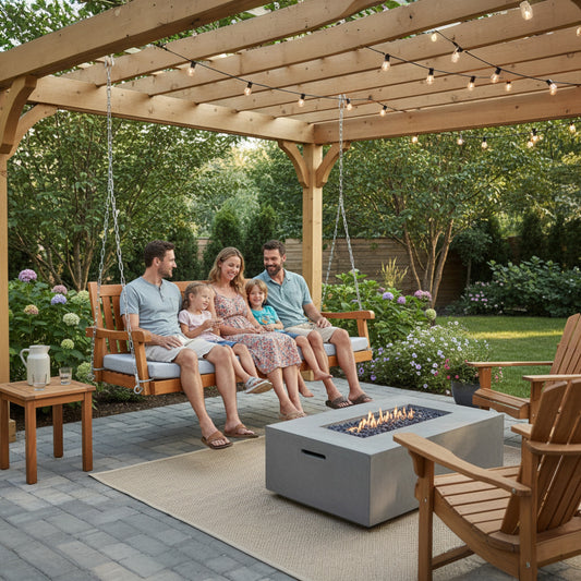 Fortune Candy 75.1 in. Solid Fir Wood Frame Porch Swing Bed with Thick Cushion-Outdoor Hanging Daybed, Teak, Heavy Duty 1000 LBS