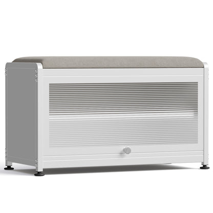 Fortune Candy 27.6'' Length Storage Cabinet with 2 Tier Shoe Rack (White)