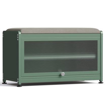 Fortune Candy 27.6'' Length Storage Cabinet with 2 Tier Shoe Rack (Green)