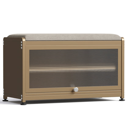 Fortune Candy 27.6'' Length Storage Cabinet with 2 Tier Shoe Rack (Camel Yellow)