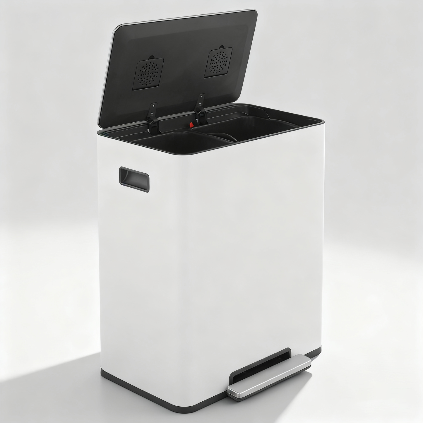 Innovaze 16 Gal / 60L Stainless Steel Step Trash Can, 30L+30L Removable Bin for Kitchen, Home, Office, Apartment