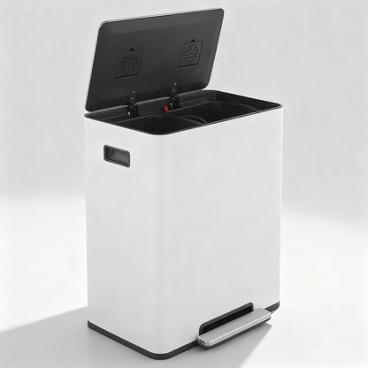 Innovaze 16 Gal / 60L Stainless Steel Step Trash Can, 30L+30L Removable Bin for Kitchen, Home, Office, Apartment