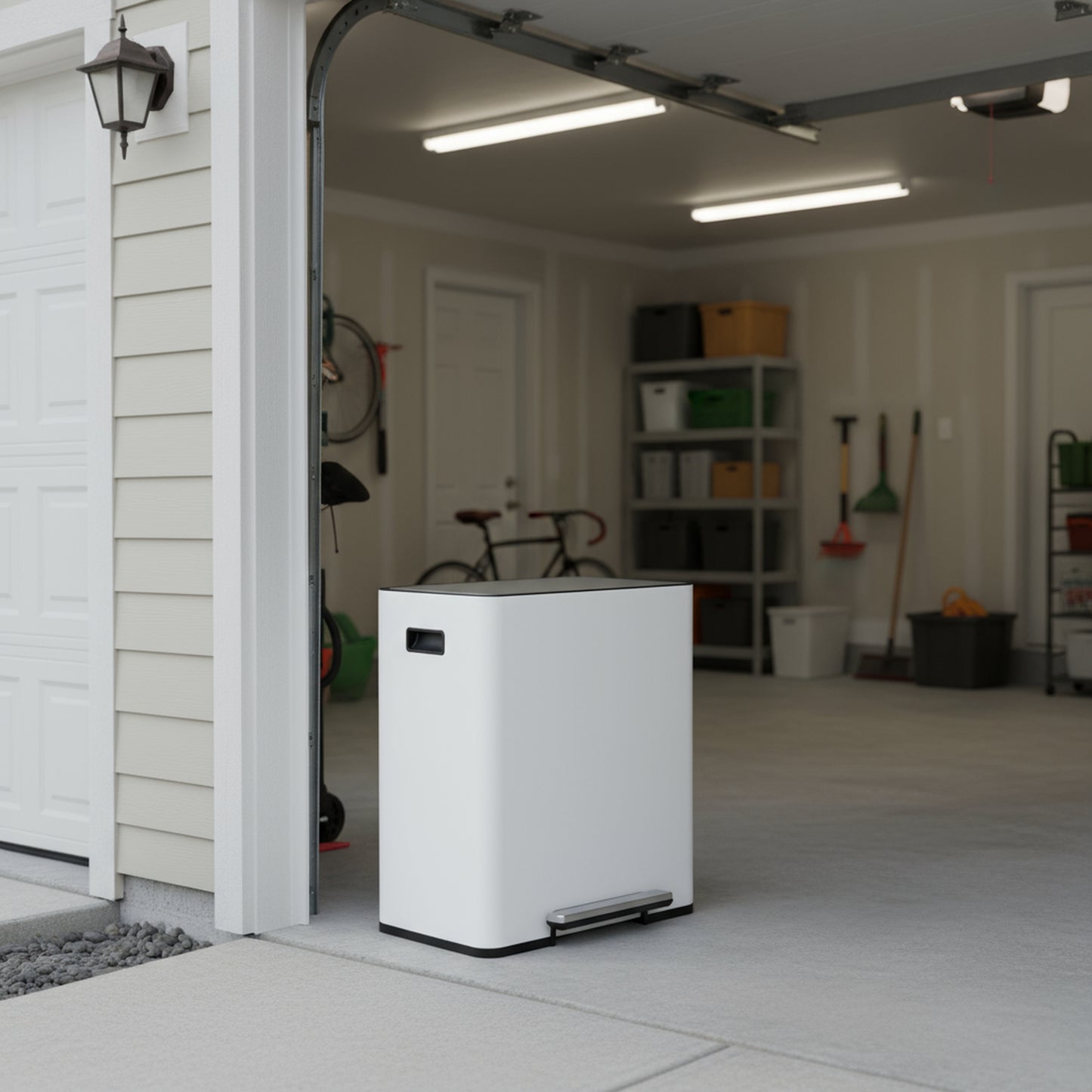 Innovaze 16 Gal / 60L Stainless Steel Step Trash Can, 30L+30L Removable Bin for Kitchen, Home, Office, Apartment