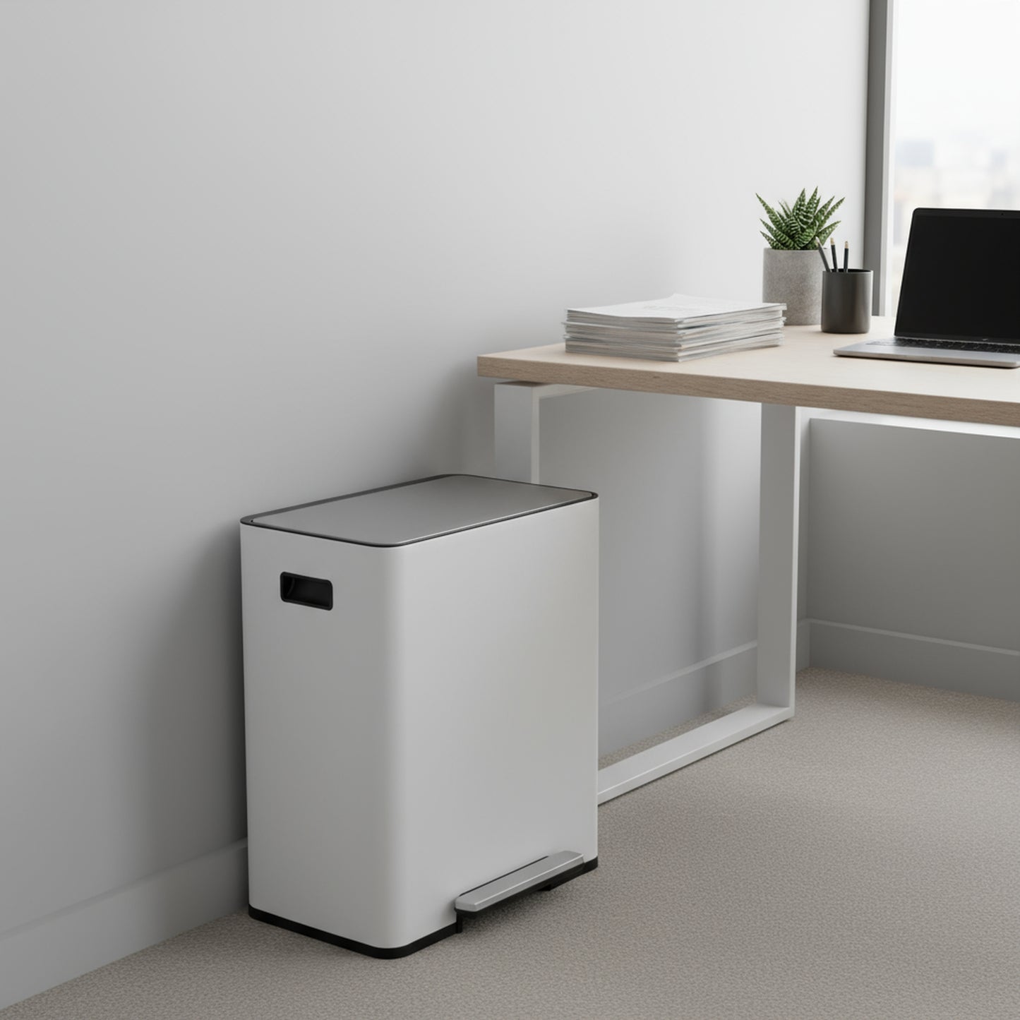 Innovaze 16 Gal / 60L Stainless Steel Step Trash Can, 30L+30L Removable Bin for Kitchen, Home, Office, Apartment