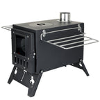 Fortune Candy 1 Set Folding Portable Wood Burning Tent Stove with Cooking Surface, Pipes and Spark Arrestor, for Camping, Hiking, Outdoor Courtyard