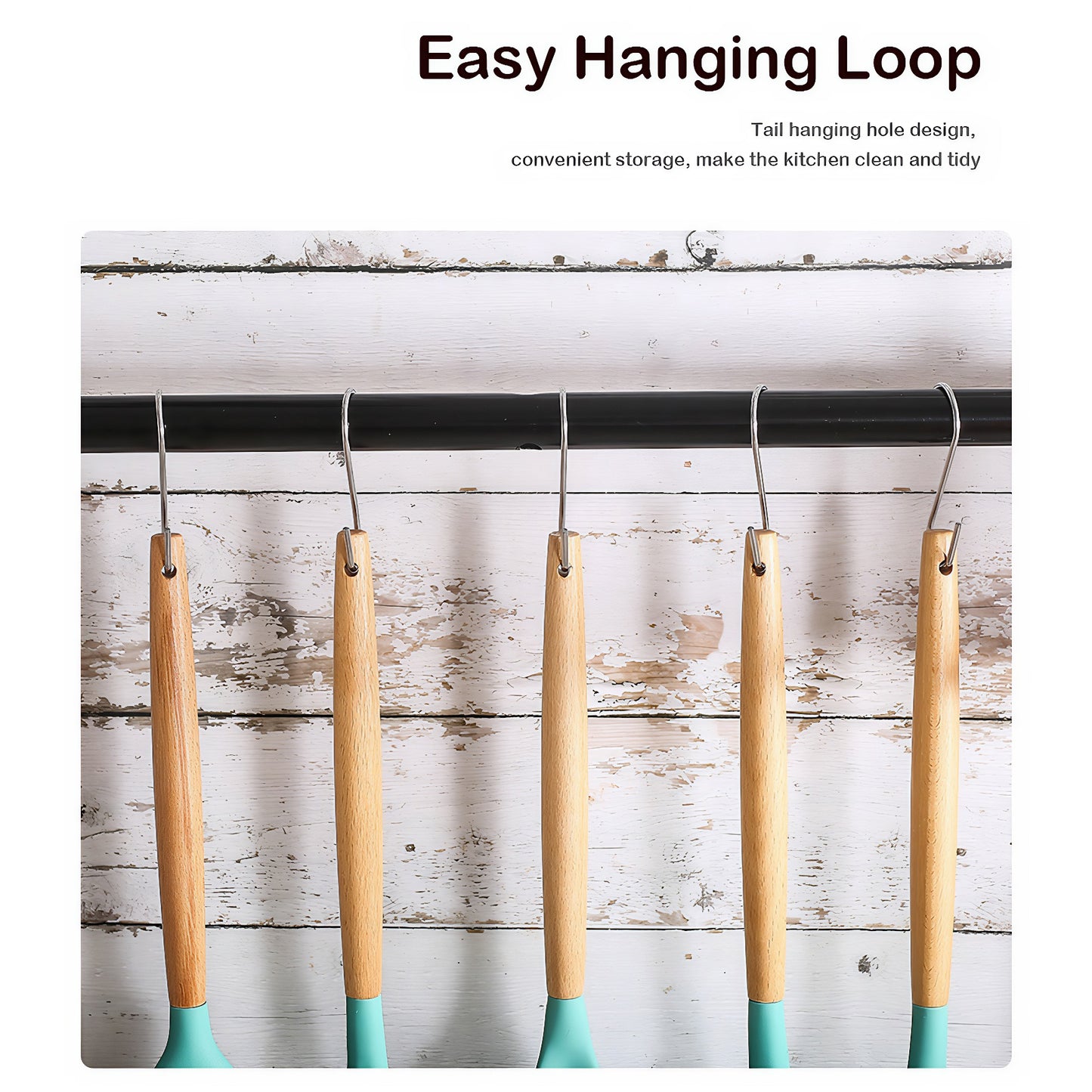 Fortune Candy 19pc Kitchen Utensil Set, Includes Tongs, Ladle, Scissors, Knives and Cutting Board (Green)