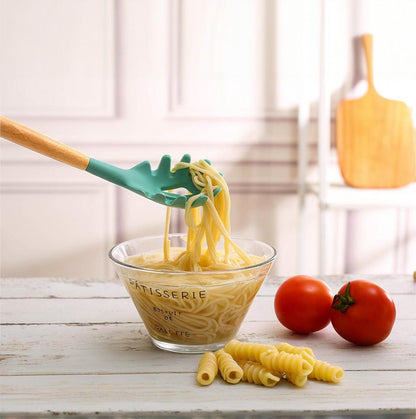 Fortune Candy 19pc Kitchen Utensil Set, Includes Tongs, Ladle, Scissors, Knives and Cutting Board (Green)