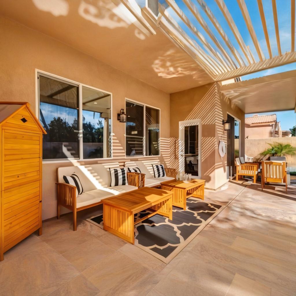 Fortune Candy 8 Pieces Indoor/Outdoor Acacia Wood Sofa Set with Cushions, Brown Conversation Furniture