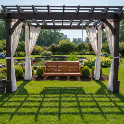 Fortune Candy 5 ft. Wooden Porch Swing 2-Seater for Outdoor Patio Garden Yard (Cedar Tone)