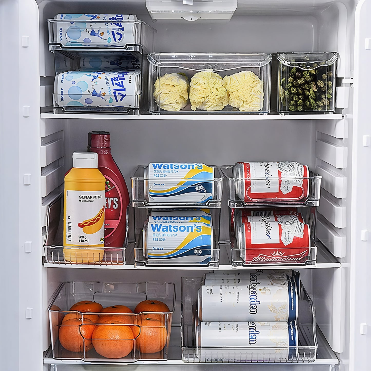 Fortune Cany 2 PCS Double Layers Soda Can Fridge Storage Organisers, Automatic Drink Can Dispenser, Plastic