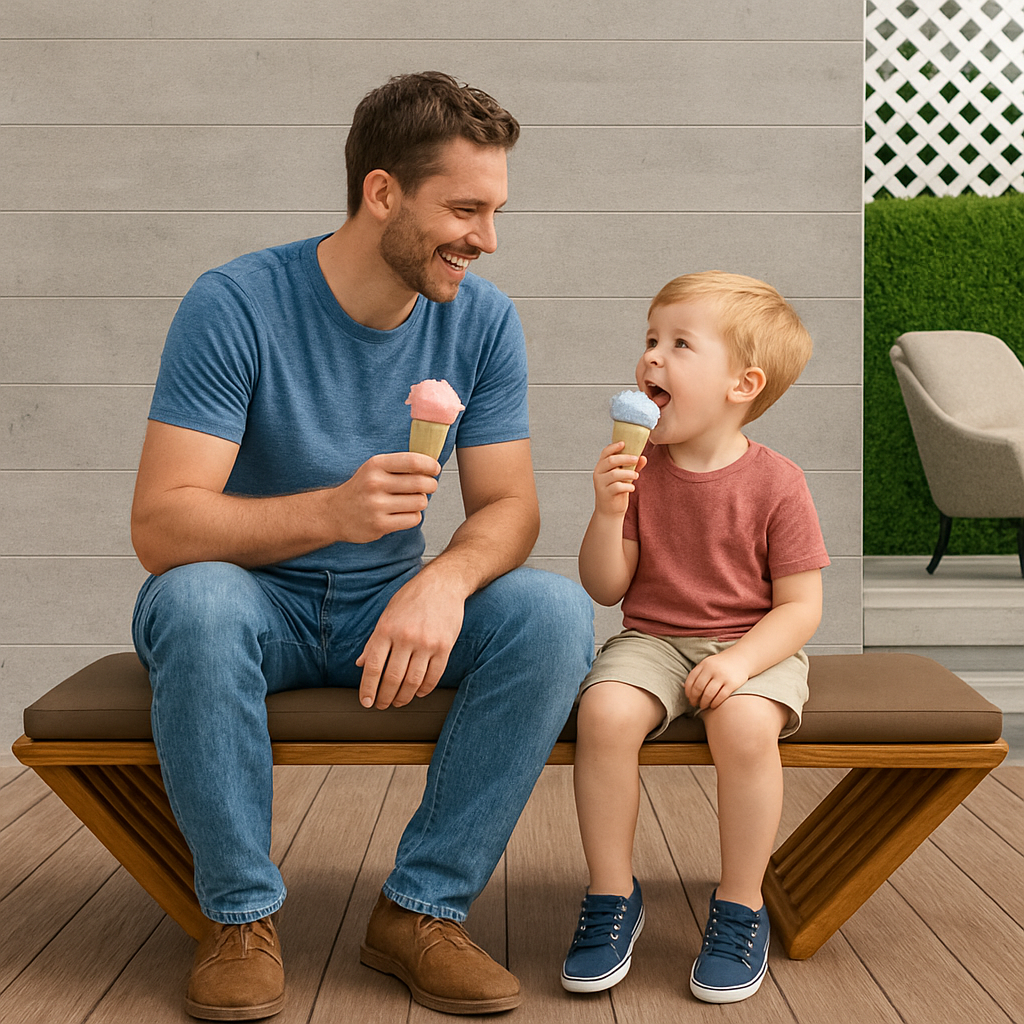 Fortune Candy 62.8" Solid Fir Wood Patio Bench - Weatherproof Cushion & Wood Varnish Coating for Outdoor (Brown)