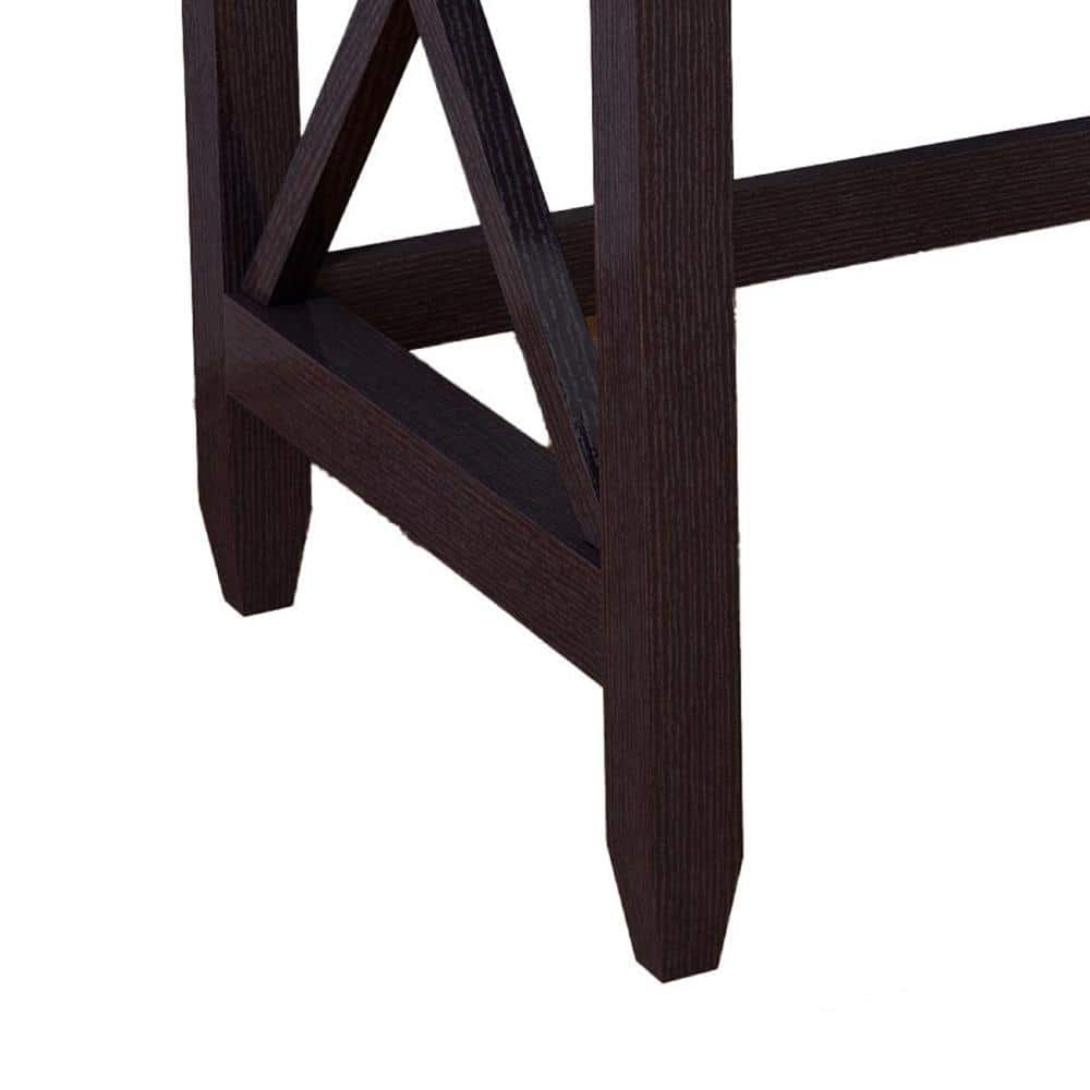 Fortune Candy 30.25'' Tall Cocoa Brown Home Office Desk with Two Drawers, Rectangular Wood Table with X-Brace Legs