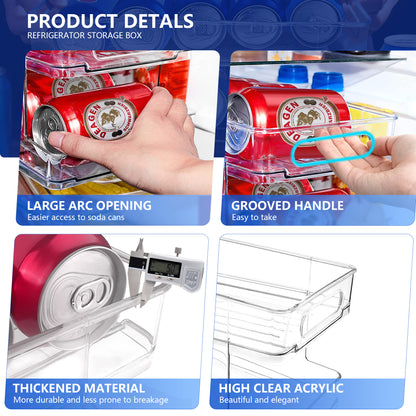 Fortune Cany 2 PCS Double Layers Soda Can Fridge Storage Organisers, Automatic Drink Can Dispenser, Plastic