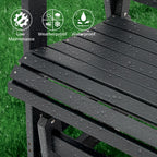 Fortune Candy 1-Person Poly Lumber Patio Glider, with Cup Holders, High Backrest and Deep Contoured Seat, HIPS Material (Matte Black)