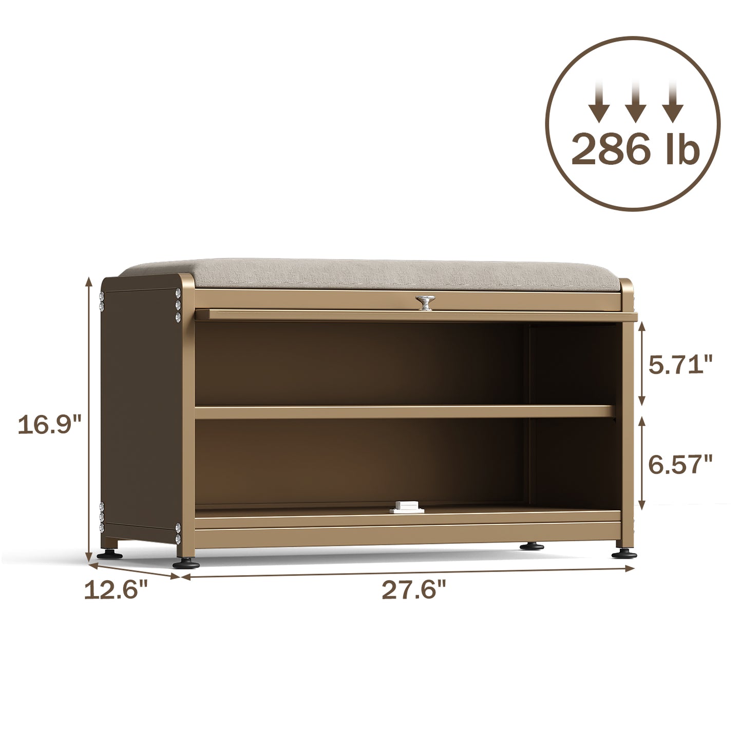 Fortune Candy 27.6'' Length Storage Cabinet with 2 Tier Shoe Rack (Camel Yellow)