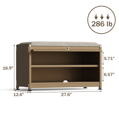 Fortune Candy 27.6'' Length Storage Cabinet with 2 Tier Shoe Rack (Camel Yellow)