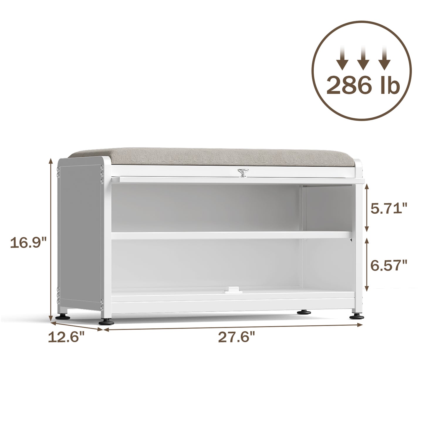 Fortune Candy 27.6'' Length Storage Cabinet with 2 Tier Shoe Rack (White)