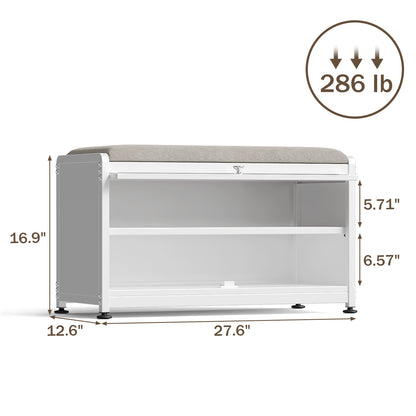 Fortune Candy 27.6'' Length Storage Cabinet with 2 Tier Shoe Rack (White)