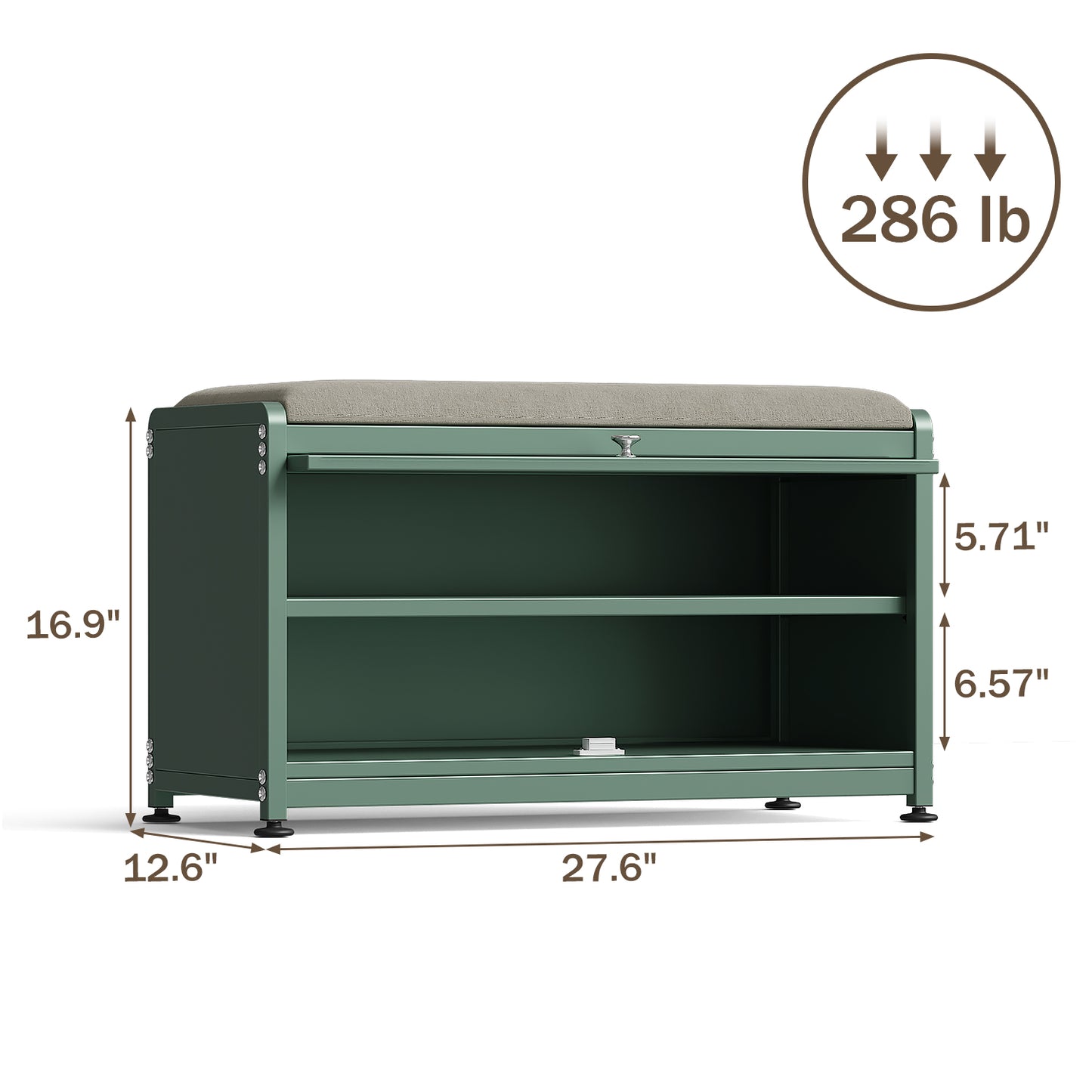Fortune Candy 27.6'' Length Storage Cabinet with 2 Tier Shoe Rack (Green)