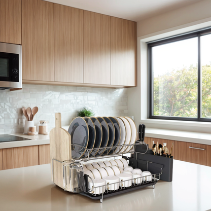 Fortune Candy Metal 18.89'' Width Multifunctional 2-Tier Dish Drying Rack