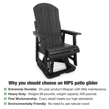 Fortune Candy 1 Person HIPS Swivel Patio Glider, 44.9'' Height, Rotate 360 Degrees