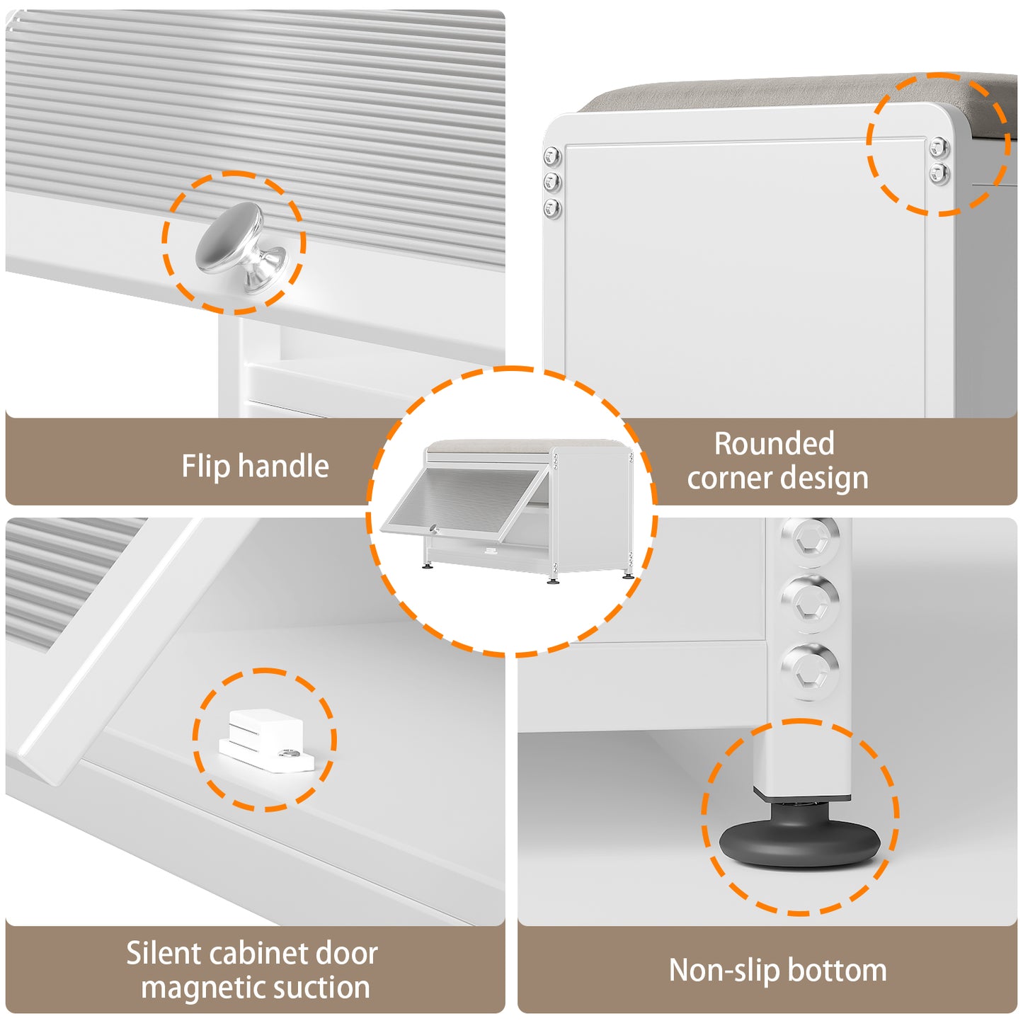 Fortune Candy 27.6'' Length Storage Cabinet with 2 Tier Shoe Rack (White)