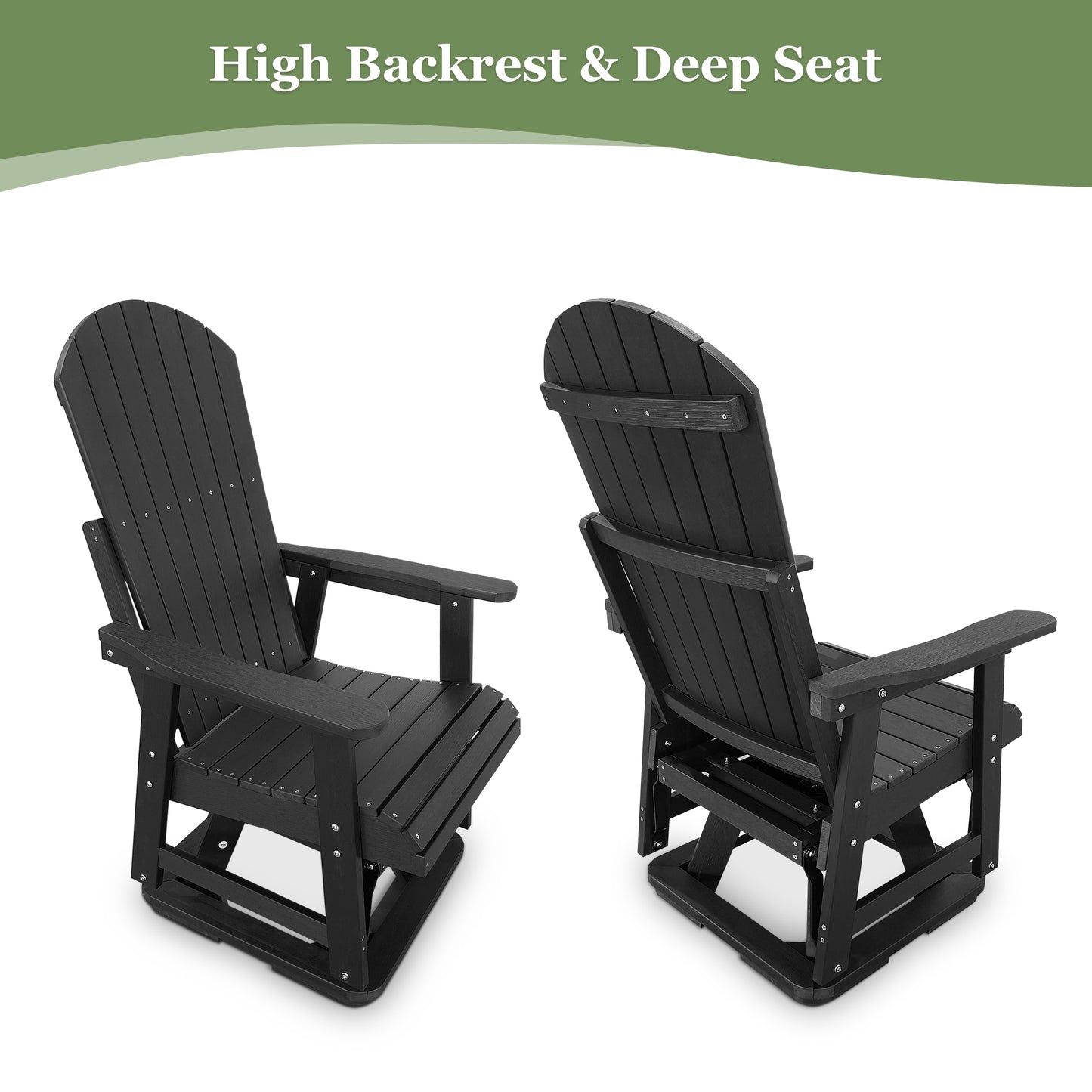 Fortune Candy 1 Person HIPS Swivel Patio Glider, 44.9'' Height, Rotate 360 Degrees