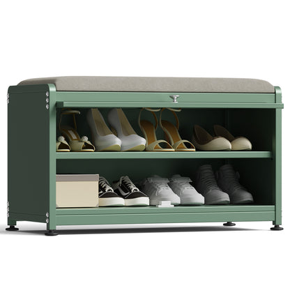 Fortune Candy 27.6'' Length Storage Cabinet with 2 Tier Shoe Rack (Green)