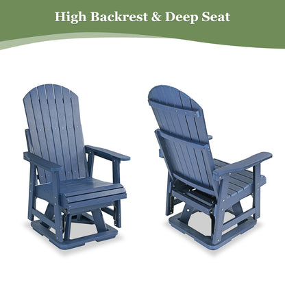 Fortune Candy 1 Person HIPS Swivel Patio Glider, 44.9'' Height, Rotate 360 Degrees, Navy