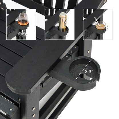 Fortune Candy Poly Lumber Patio Glider  2 Seater with Ergonomic Deep Seat, High Backrest, Cup Holders, for Outdoor Garden, Yard, or Deck