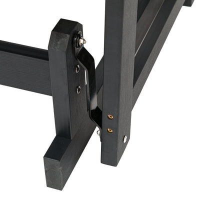 Fortune Candy 1-Person Poly Lumber Patio Glider, with Cup Holders, High Backrest and Deep Contoured Seat, HIPS Material (Matte Black)